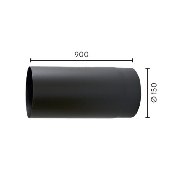 RØYKRØR Ø150 L900 RETT MBE 1,1MM