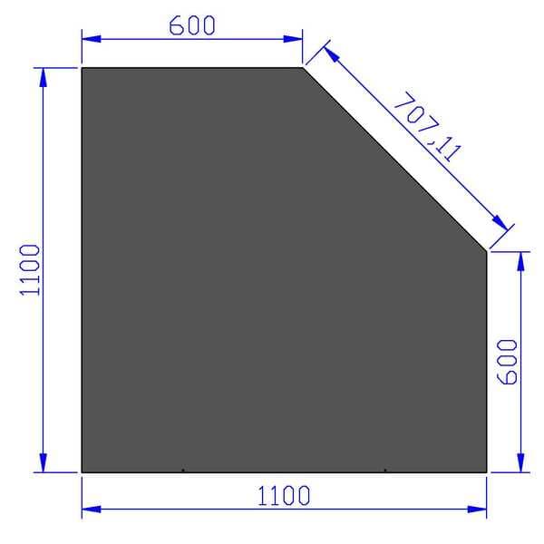 GULVPLATE JØTUL1100X1100 SORT LAKK